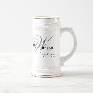 Chope À Bière Père De La Mariée Cadeau Classique Monogramme Rust