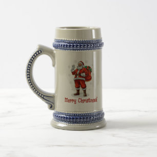 Chope À Bière Père Noël classique apportant des cadeaux de Noël