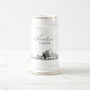 Chope À Bière Phoenix Bridal Party Cadeau Skyline personnalisée