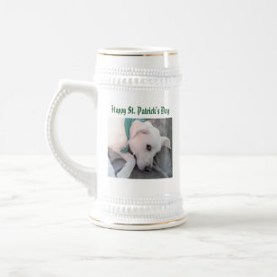 Chope À Bière Photo de la Saint Patrick de Chien Chien blanc mig