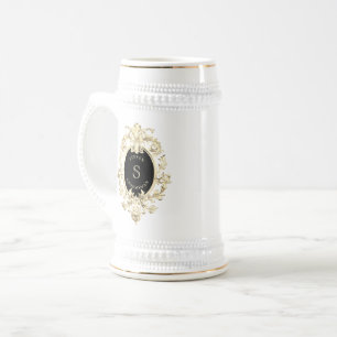 Chope à bière pour garçon d'honneur Baroque Or Noi
