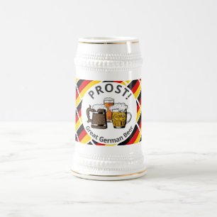 Chope À Bière Prost ALLEMAGNE DRAPEAU Personnalisé Dessin grand