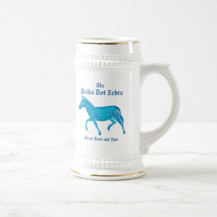 Chope À Bière Pub anglais Polka Dot Zebra - Bleu