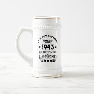 Chope À Bière Quatre-vingts ans vintages personnalisés 80e anniv