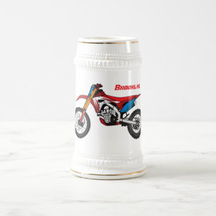 Chope À Bière Red dirt bike motorcycle
