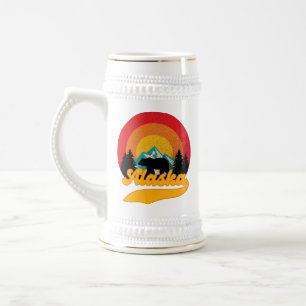 Chope À Bière Retro Sunset Alaska Juneau Bear Mountains Wild AK