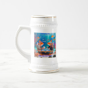 Chope À Bière Rick London Poisson Jouant "Go Fish" Jeu de Cartes