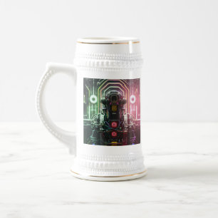 Chope À Bière Robot 1 blanc stein or trim