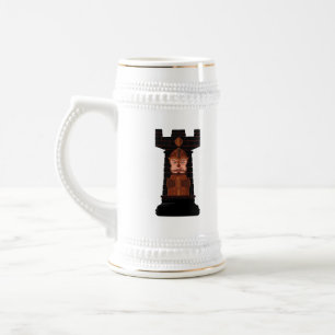 Chope À Bière Roche d'échecs noire