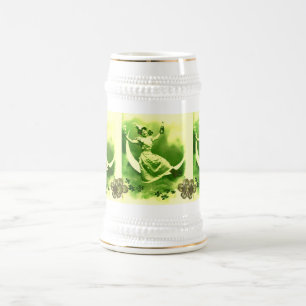 CHOPE À BIÈRE SAINT PATRICK'S DAY LUNE LADY AVEC BIÈRE SHAMROCK