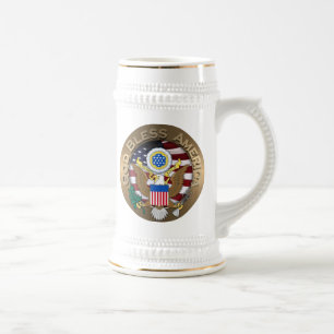 Chope À Bière Sceau des États-Unis d'Amérique - Dieu bénisse l'A