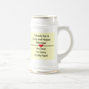 Chope À Bière Sept mots pour un mariage long et heureux