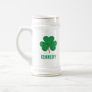 Chope À Bière Shamrock Green Clover Irlande Celtic Irish Nom