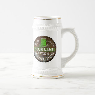 Chope À Bière Signe irlandais personnalisé de pub