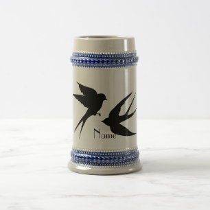 Chope À Bière Silhouettes d'oiseaux hirondelles Thunder_Cove 