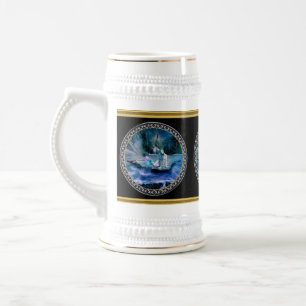 Chope À Bière Sirène aux cheveux turquoise