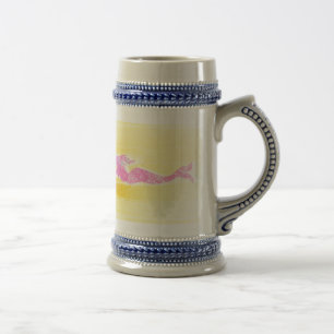 Chope À Bière sirènes roses nageant