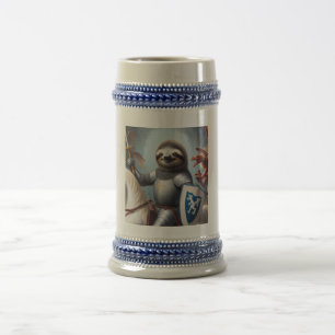 Chope À Bière Sloth Knight Fighting Dragons