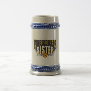 Chope À Bière Soeur de sapeur-pompier