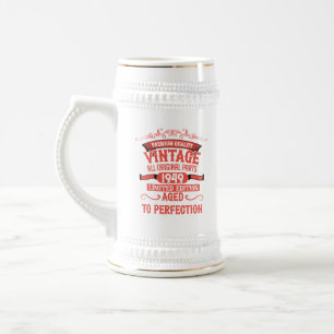 Chope À Bière Soirée personnalisée vintage de 75e anniversaire
