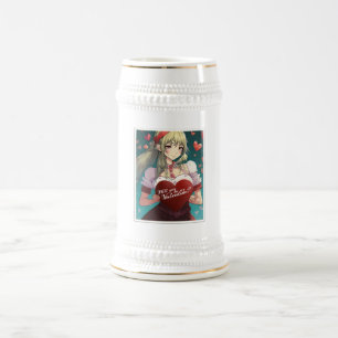 Chope À Bière Soyez ma Saint-Valentin dans le style Manga 33893