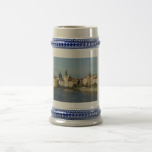 Chope À Bière Stein bleu et blanc de Prague