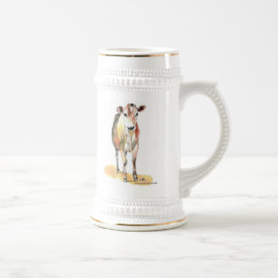 Chope À Bière stein brun de bière de vache