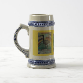 Chope À Bière Stein grand avec des oiseaux par ni J