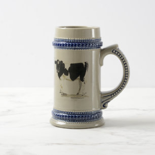Chope À Bière stein noir et blanc de bière de vache