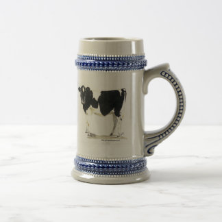 Chope À Bière stein noir et blanc de bière de vache