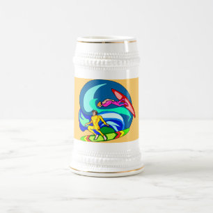Chope À Bière Surf de la vague -