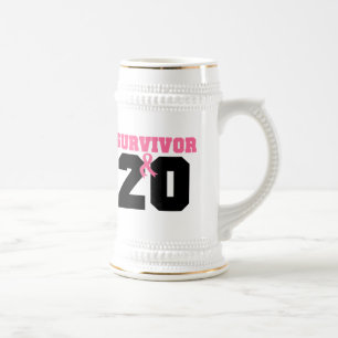 Chope À Bière Survivant de cancer du sein 20 ans
