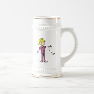 Chope À Bière T-shirts Blond Female Stick Figure Nurse