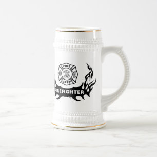 Chope À Bière Tatouage de sapeur-pompier