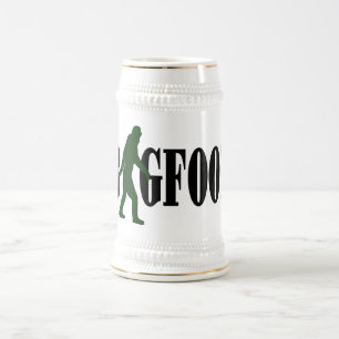 Chope À Bière Texte de Bigfoot et graphique vert de squatch