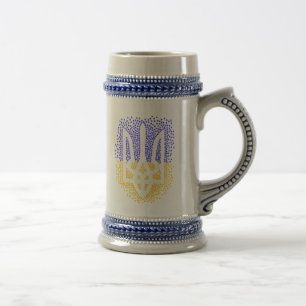 Chope À Bière Trident heraldique ukrainien tryzub étoiles disper