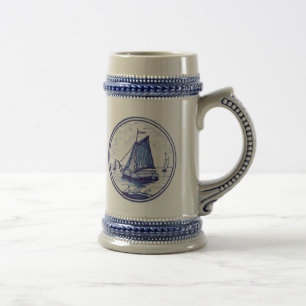 Chope À Bière Tuile bleue traditionnelle néerlandaise