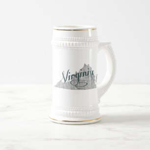 Chope À Bière Typographie d'état de la Virginie