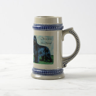 Chope À Bière Une fois dans un stein bleu de bière de Newf