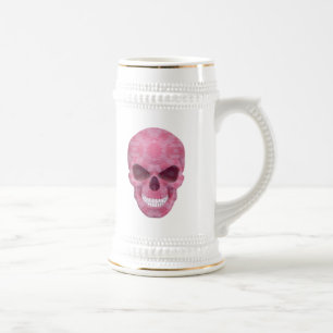 Chope À Bière Vapeur de crâne de camouflage rose