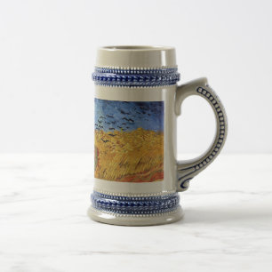 Chope À Bière Vincent Van Gogh - Champ de blé avec corbeaux noir