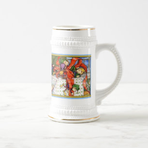 Chope À Bière Vintage Elfes de Noël Mug/Stein
