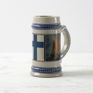 Chope À Bière Voile de bateau vif, Brume de mer, drapeau de Finl