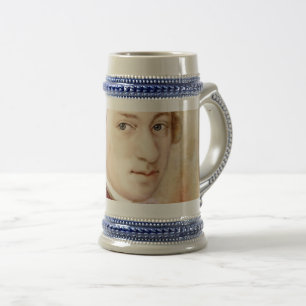 Chope À Bière Wolfgang Amadeus Mozart im Aquarell Stil