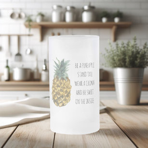 Chope Givrée Aquarelle moderne ananas et citation amusante posi