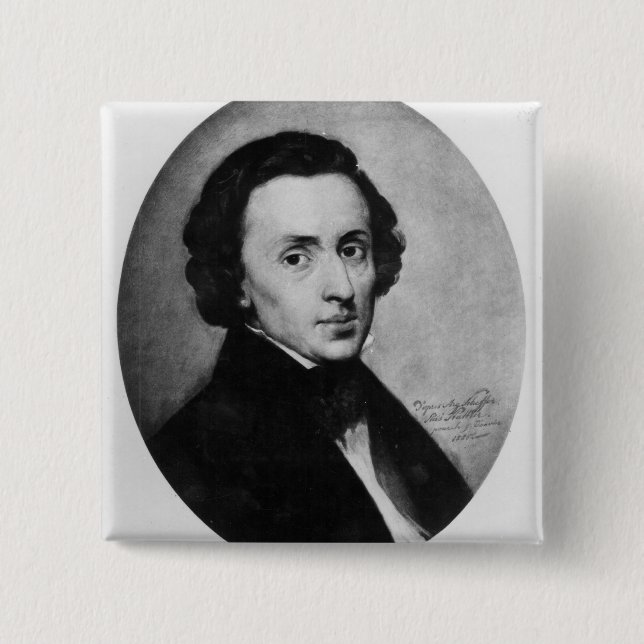 Chopin, 1858 2 inch square button (Front)