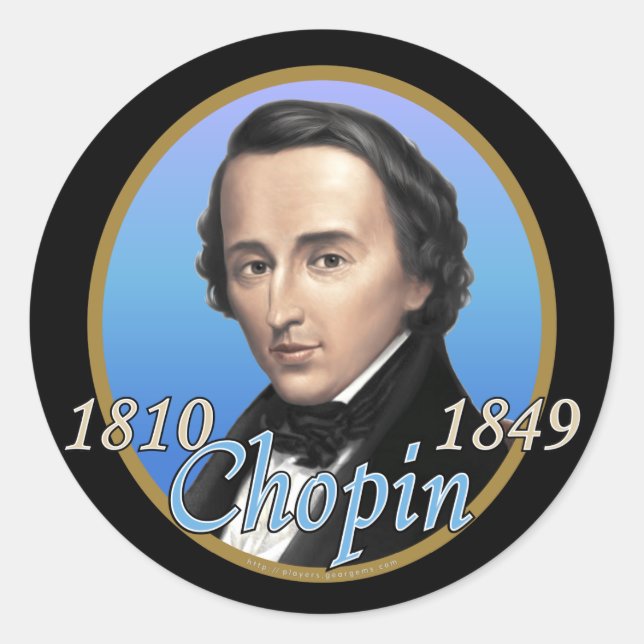 Chopin Classic Round Sticker (Front)