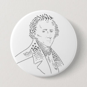 Chopin, music notes, music symbols 3 inch round button