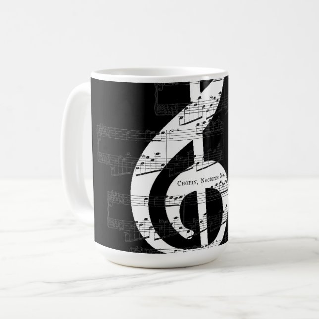 Chopin Romantic Nocturne Treble Clef Op. 9, No. 1  Coffee Mug (Front Left)