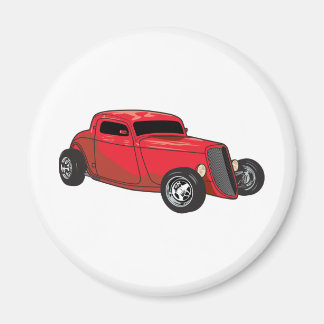 Chopped Red Street Rod Magnet